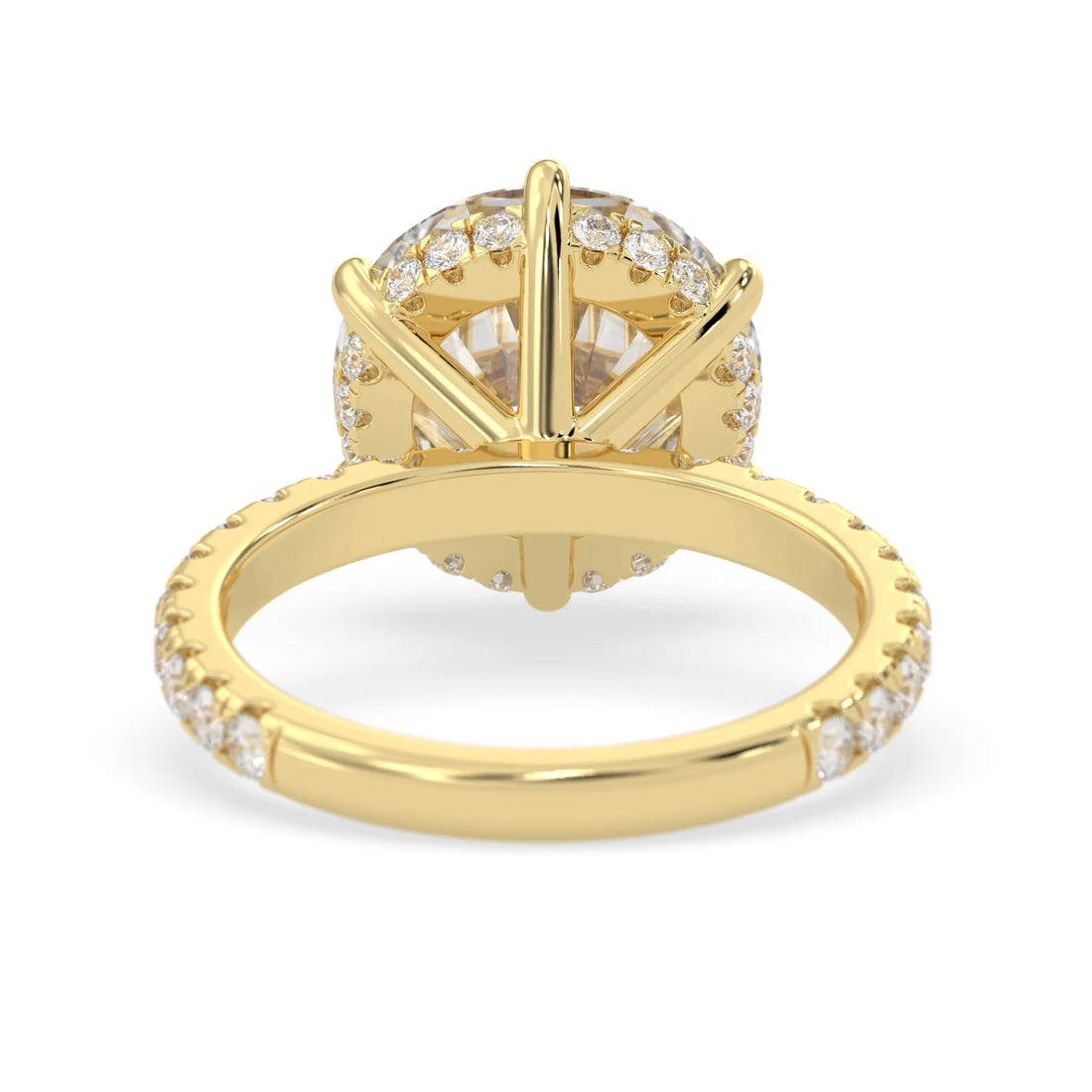OctaPearl 6.5 ct Round Hidden Halo Lab Grown Diamond Pavé Engagement Ring