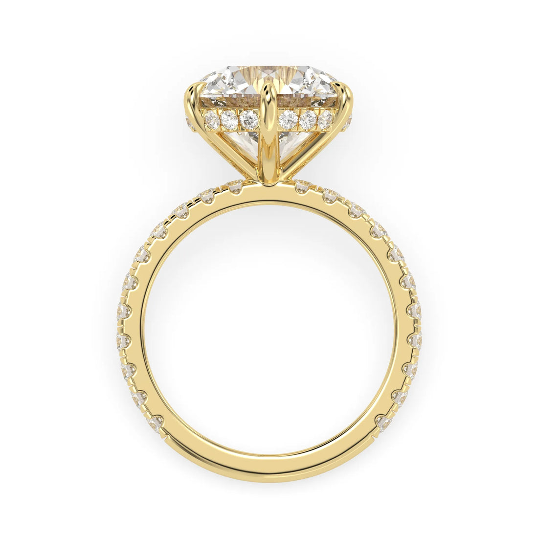 OctaPearl 6.5 ct Round Hidden Halo Lab Grown Diamond Pavé Engagement Ring
