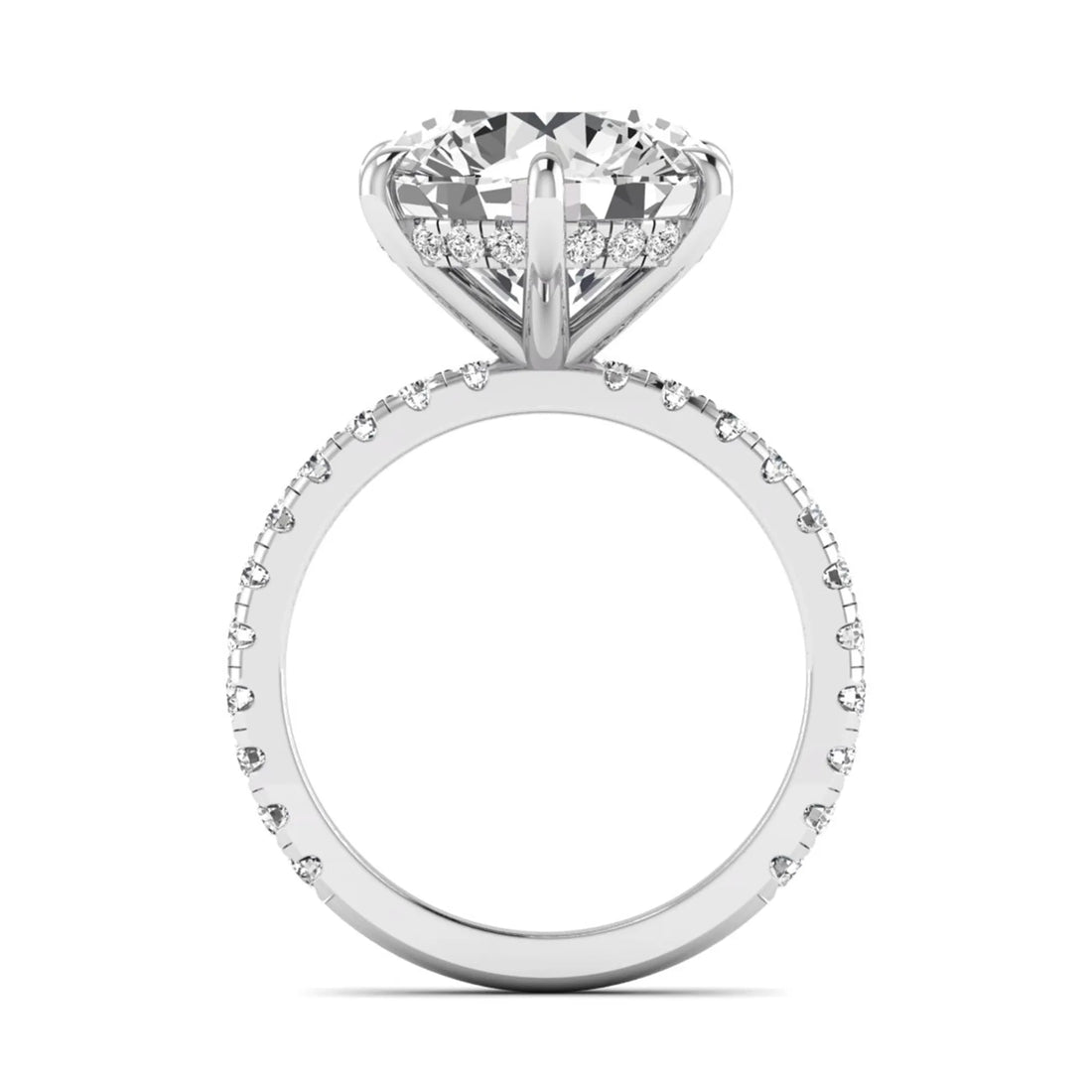 OctaPearl 7.5 ct Round Hidden Halo Lab Grown Diamond Pavé Engagement Ring