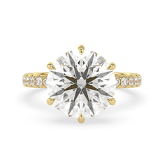 OctaPearl 7.5 ct Round Hidden Halo Lab Grown Diamond Pavé Engagement Ring