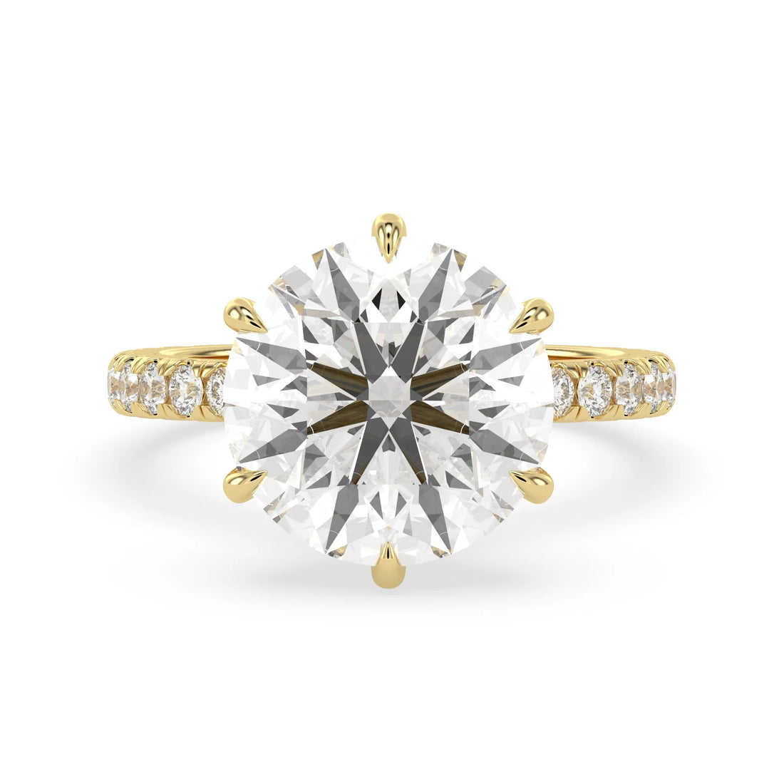 OctaPearl 7.5 ct Round Hidden Halo Lab Grown Diamond Pavé Engagement Ring
