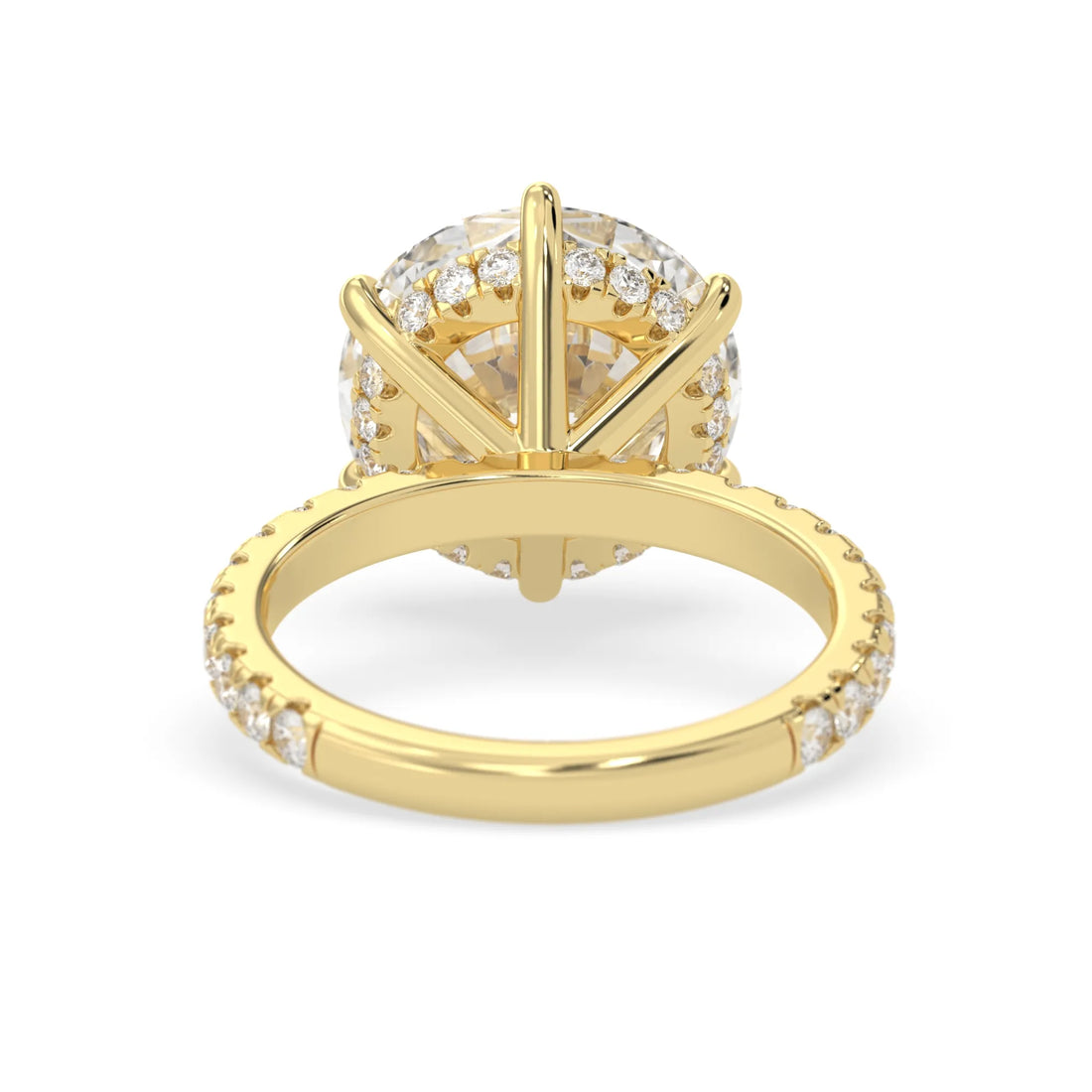 OctaPearl 7.5 ct Round Hidden Halo Lab Grown Diamond Pavé Engagement Ring