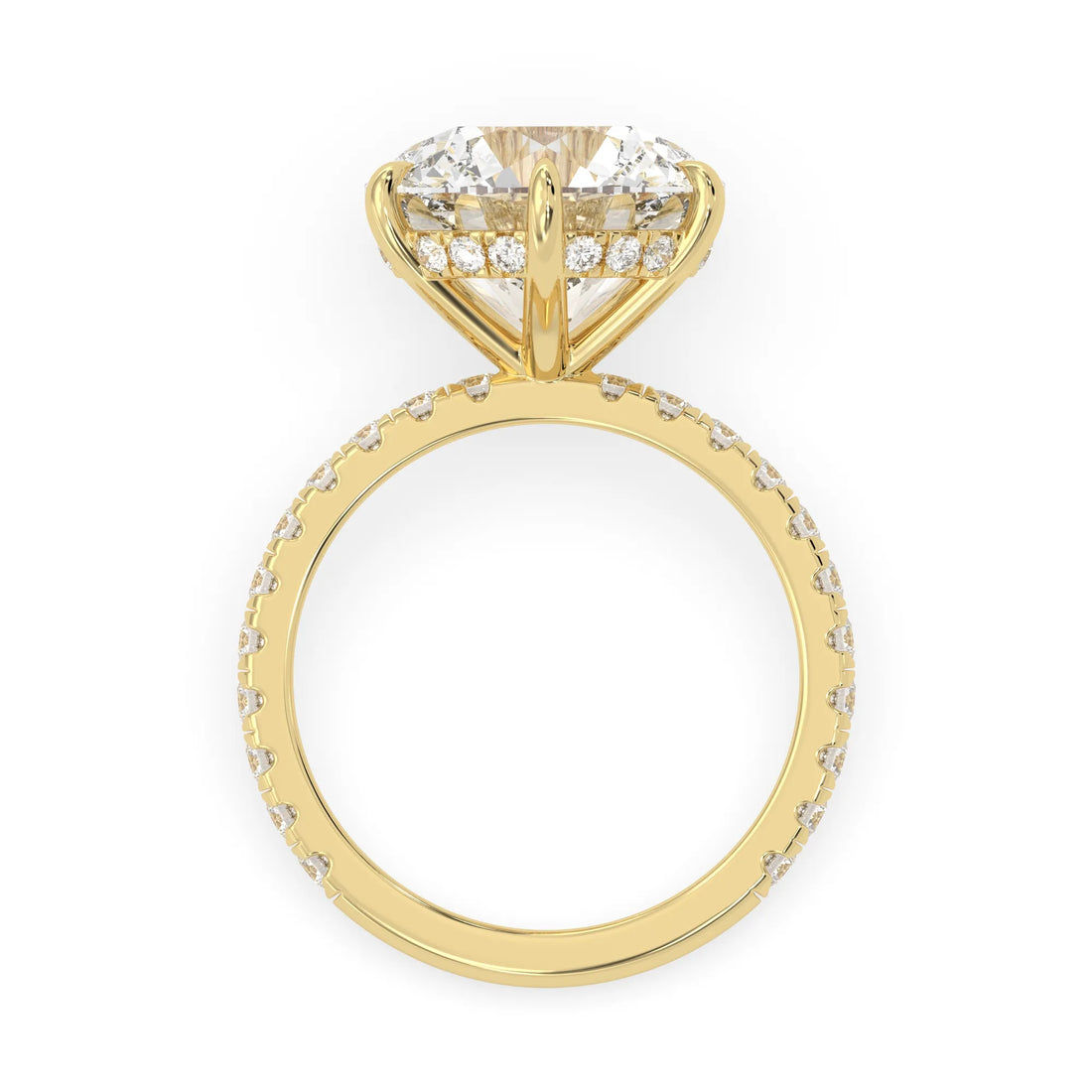 OctaPearl 7.5 ct Round Hidden Halo Lab Grown Diamond Pavé Engagement Ring