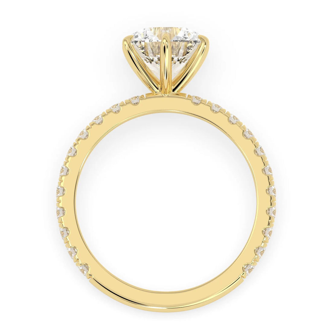 OctaPearl 2.5 ct Round Cut Lab Grown Diamond Pavé Engagement Ring