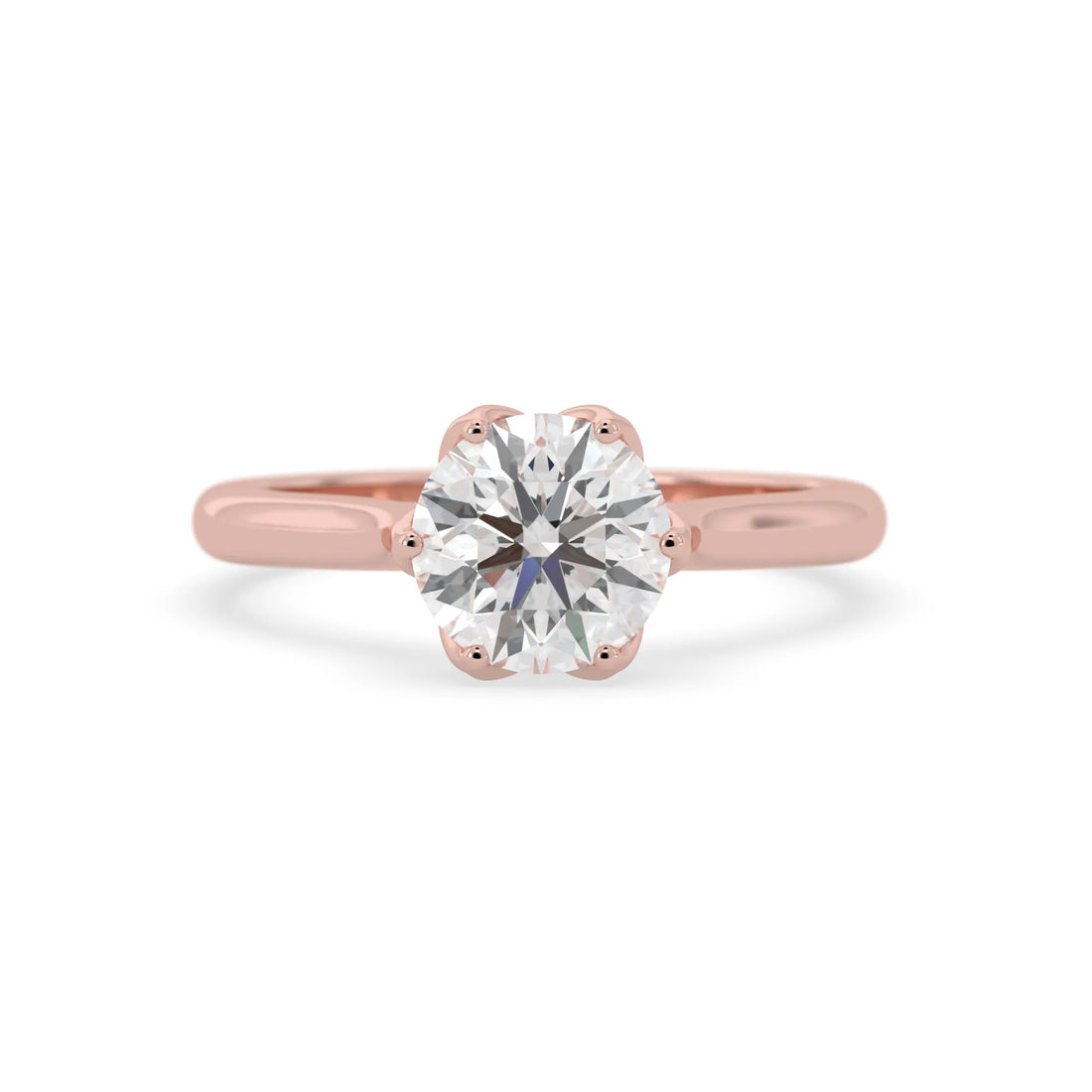 OctaPearl 1.5 ct Round Lab Grown Diamond Solitaire Engagement Ring