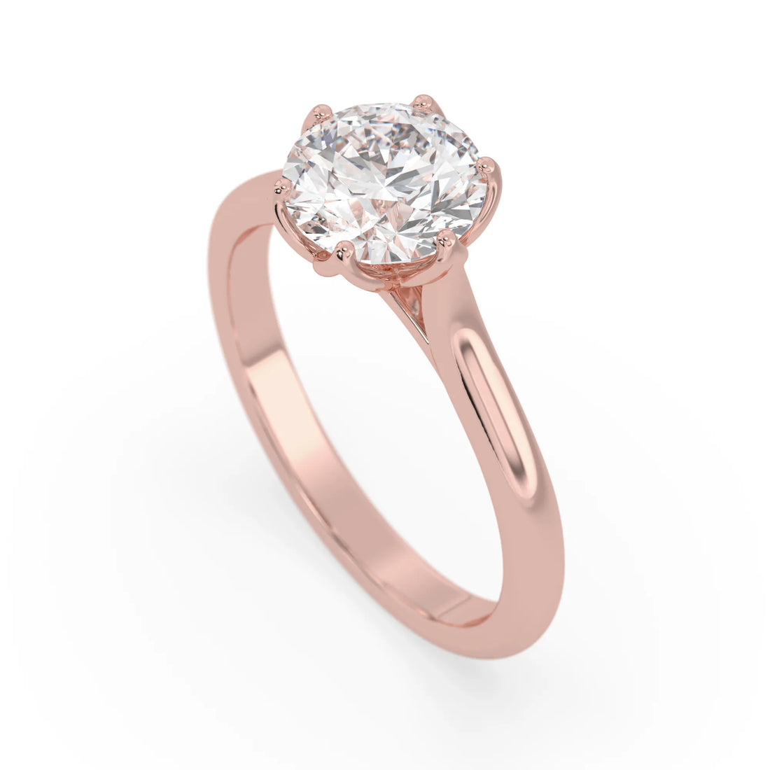 OctaPearl 1.5 ct Round Lab Grown Diamond Solitaire Engagement Ring