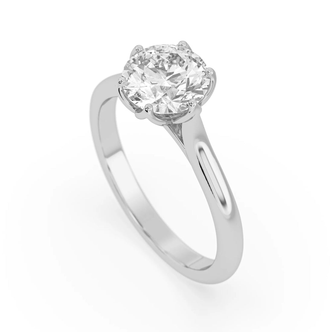 OctaPearl 1.5 ct Round Lab Grown Diamond Solitaire Engagement Ring