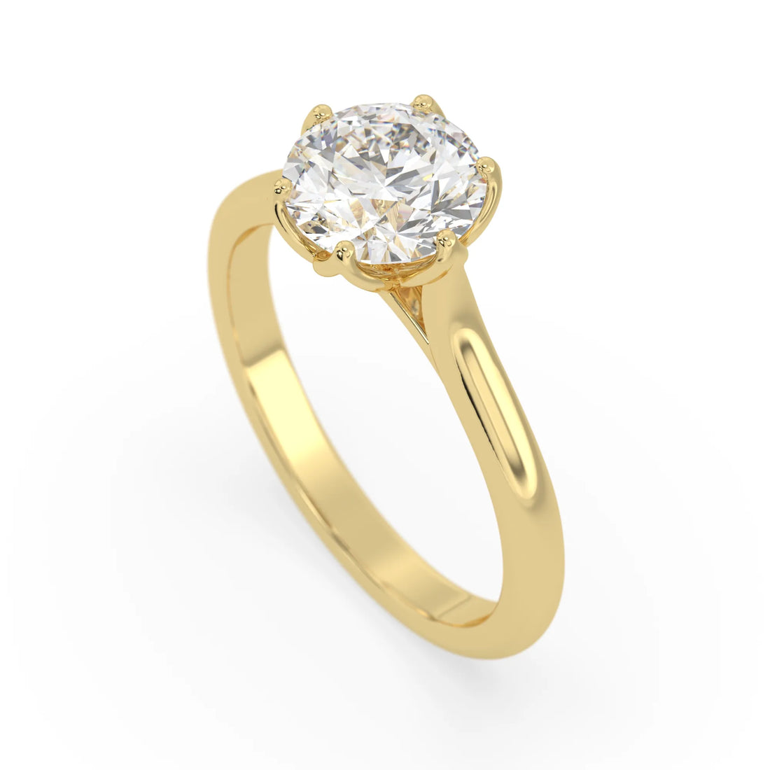 OctaPearl 1.5 ct Round Lab Grown Diamond Solitaire Engagement Ring