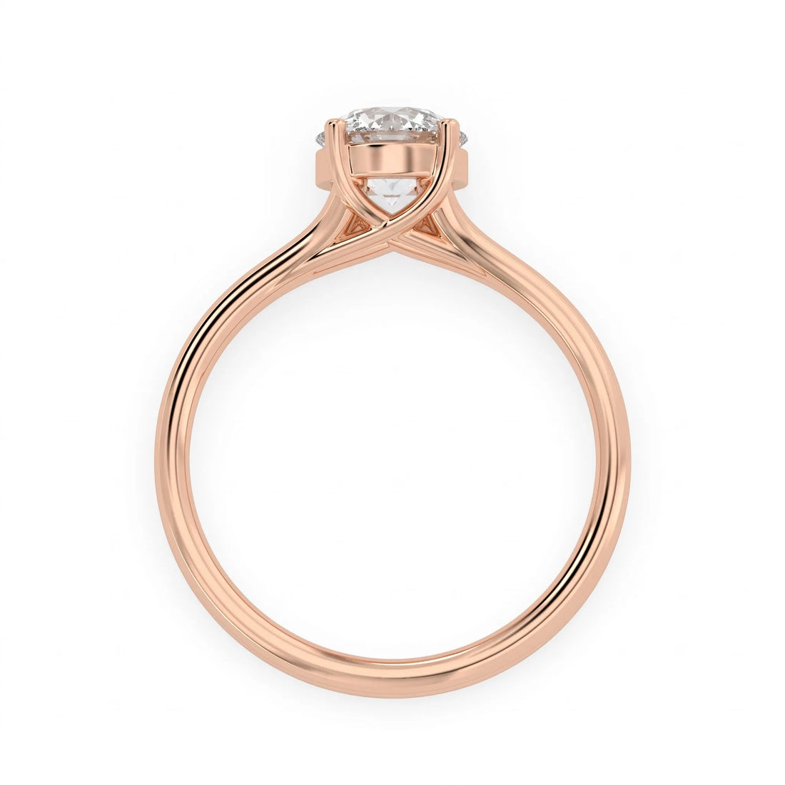OctaPearl 1 ct Round Solitaire Split Shank Lab Grown Diamond Engagement Ring