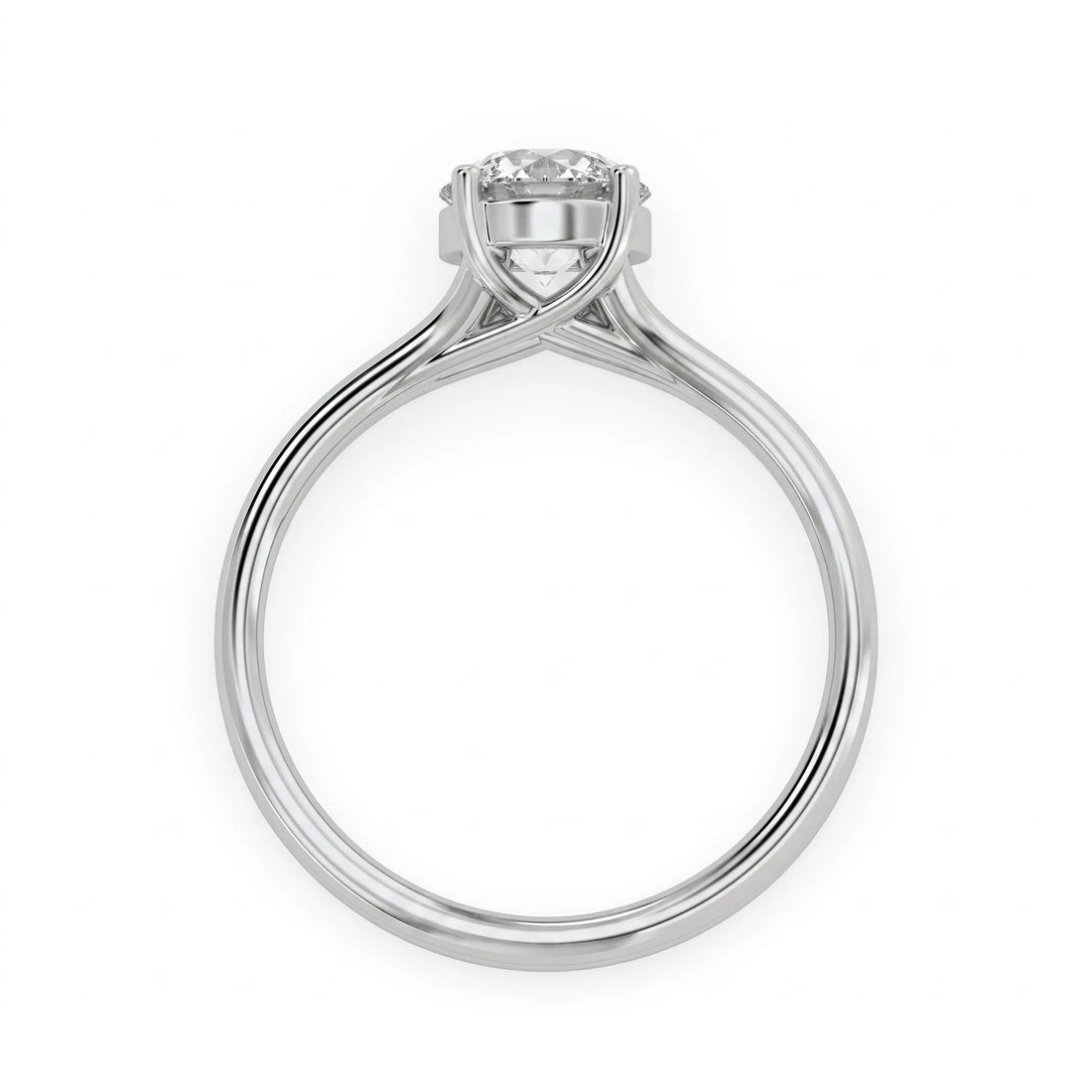 OctaPearl 1 ct Round Solitaire Split Shank Lab Grown Diamond Engagement Ring
