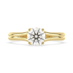 OctaPearl 1 ct Round Solitaire Split Shank Lab Grown Diamond Engagement Ring