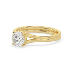 OctaPearl 1 ct Round Solitaire Split Shank Lab Grown Diamond Engagement Ring - alternate view