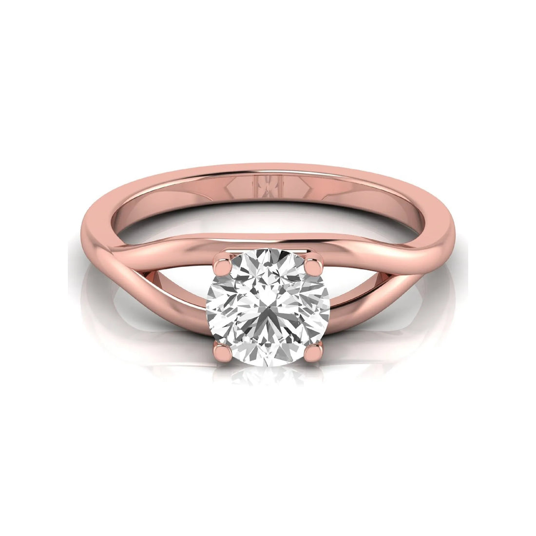 OctaPearl 1.5 ct Round Split Shank Lab Grown Diamond Solitaire Engagement Ring