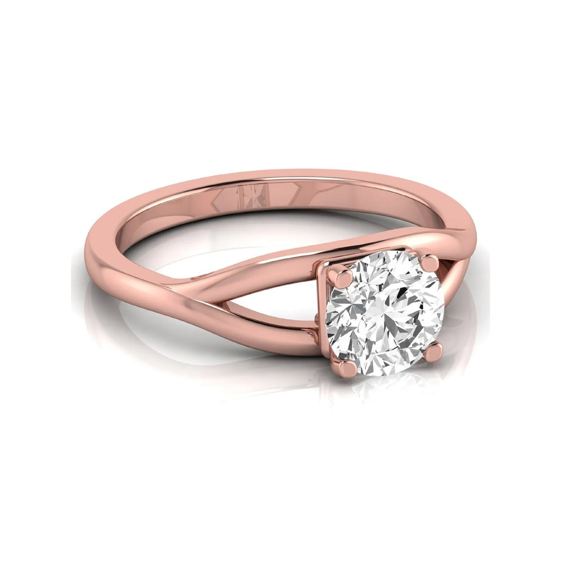 OctaPearl 1.5 ct Round Split Shank Lab Grown Diamond Solitaire Engagement Ring