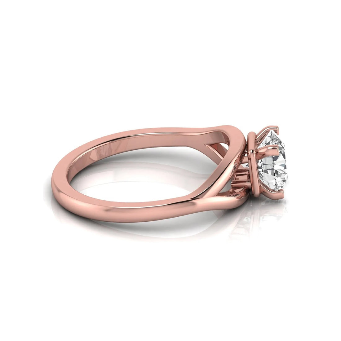 OctaPearl 1.5 ct Round Split Shank Lab Grown Diamond Solitaire Engagement Ring