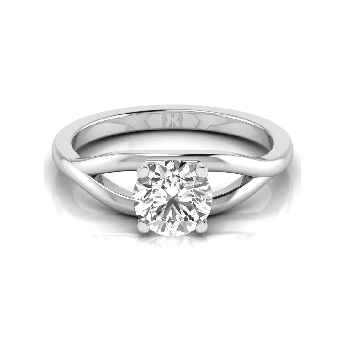 OctaPearl 1.5 ct Round Split Shank Lab Grown Diamond Solitaire Engagement Ring