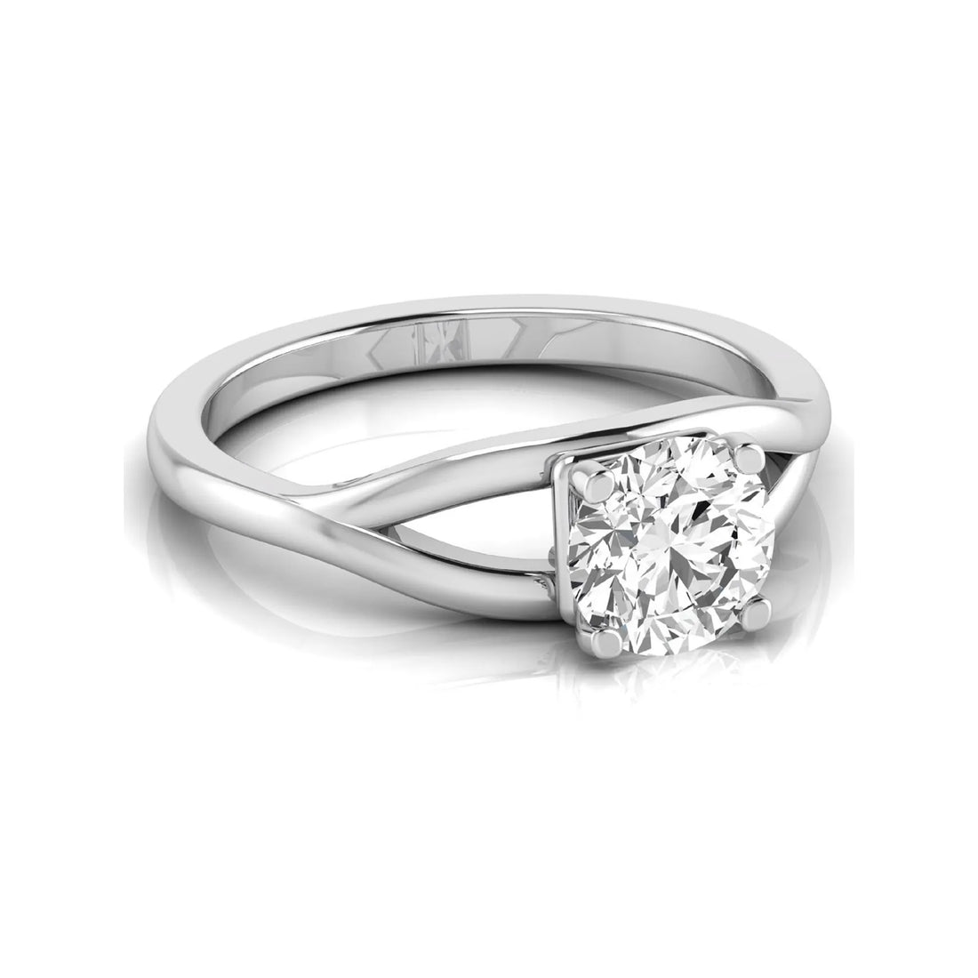 OctaPearl 1.5 ct Round Split Shank Lab Grown Diamond Solitaire Engagement Ring