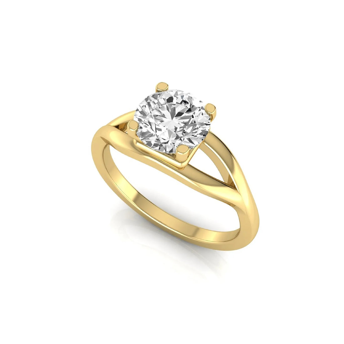 OctaPearl 1.5 ct Round Split Shank Lab Grown Diamond Solitaire Engagement Ring