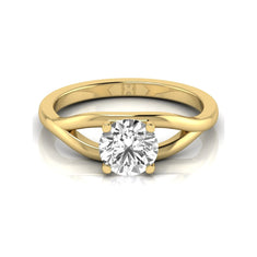OctaPearl 1.5 ct Round Split Shank Lab Grown Diamond Solitaire Engagement Ring