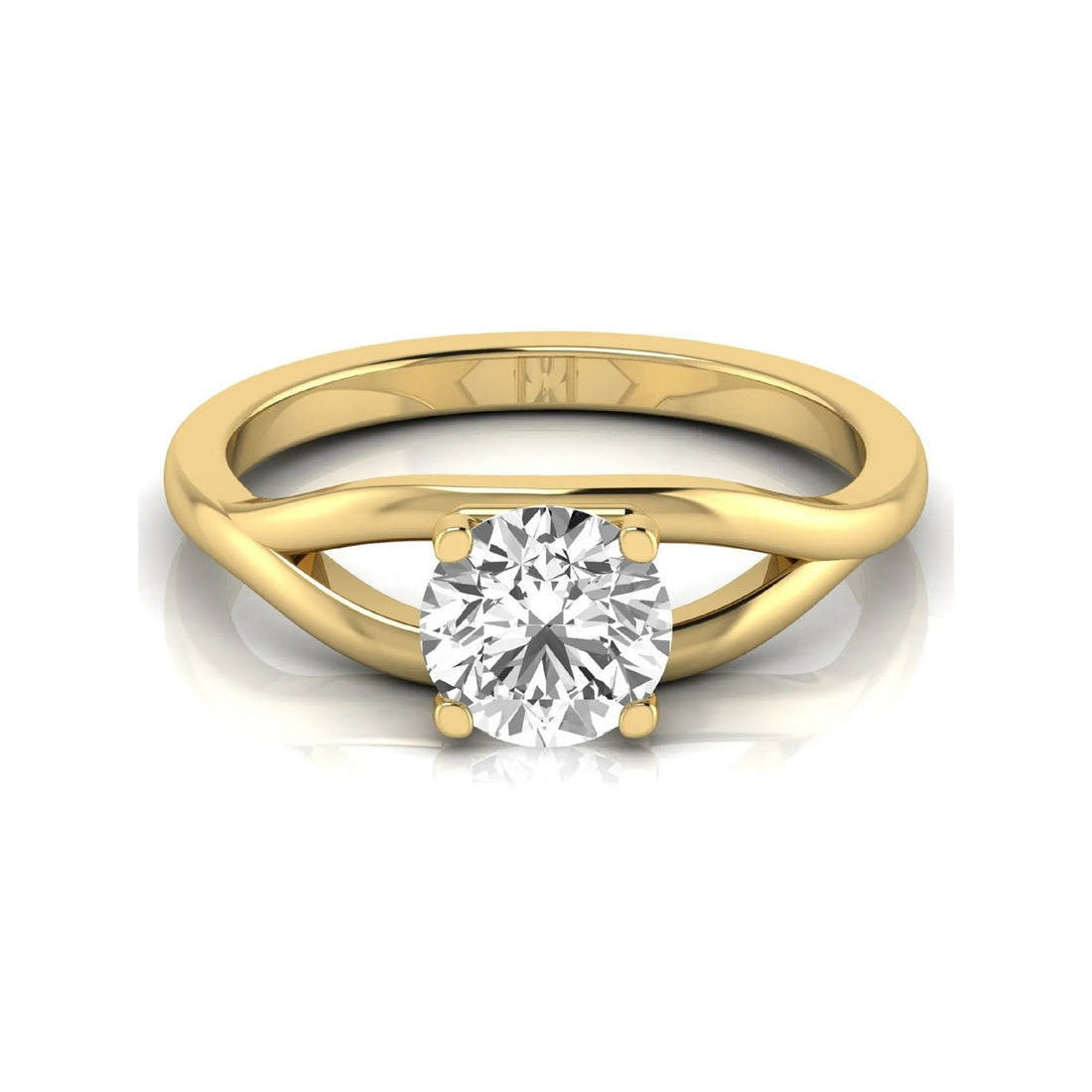 OctaPearl 1.5 ct Round Split Shank Lab Grown Diamond Solitaire Engagement Ring