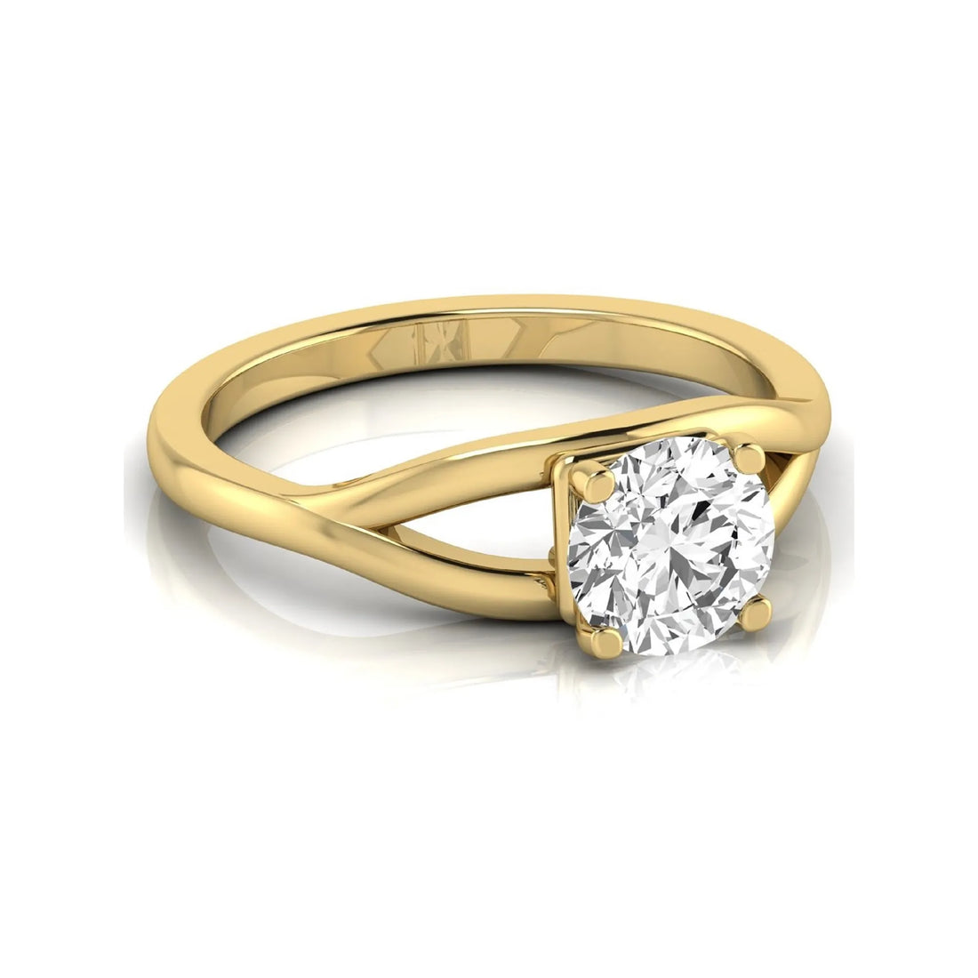 OctaPearl 1.5 ct Round Split Shank Lab Grown Diamond Solitaire Engagement Ring