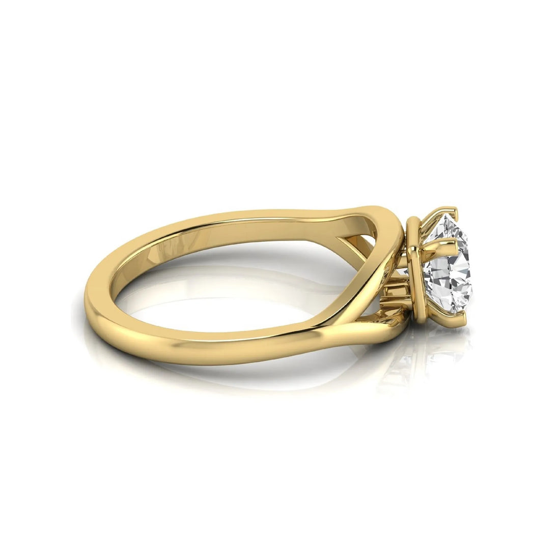 OctaPearl 1.5 ct Round Split Shank Lab Grown Diamond Solitaire Engagement Ring