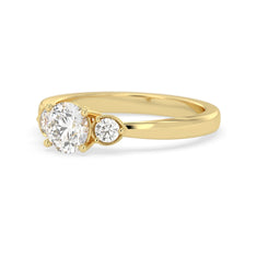 OctaPearl Round Cut Lab Grown Diamond Three Stone Engagement Ring - alternate view