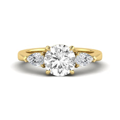 OctaPearl 2 ct Round Three Stone Prong Set Lab Grown Diamond Engagement Ring