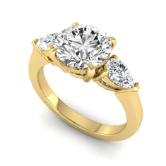 OctaPearl 2 ct Round Three Stone Prong Set Lab Grown Diamond Engagement Ring - alternate view