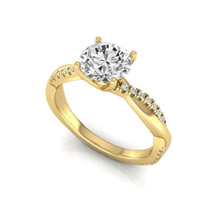 OctaPearl 1 ct Round Twisted Shank Lab Grown Diamond Engagement Ring - alternate view