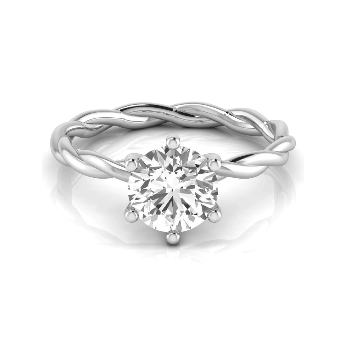 OctaPearl 1.5 ct Round Twisted Solitaire Lab Grown Diamond Engagement Ring