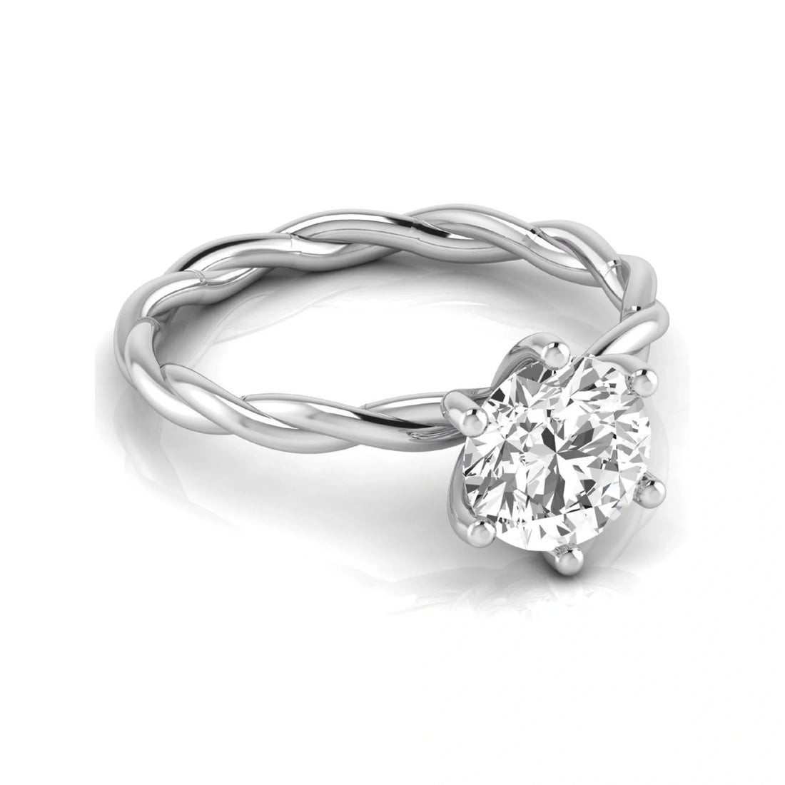 OctaPearl 1.5 ct Round Twisted Solitaire Lab Grown Diamond Engagement Ring