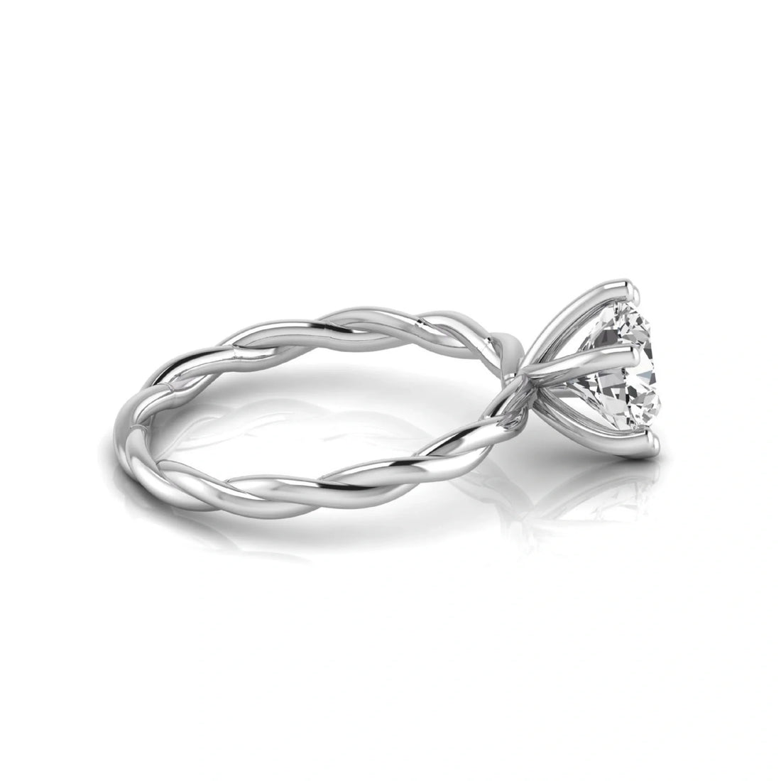 OctaPearl 1.5 ct Round Twisted Solitaire Lab Grown Diamond Engagement Ring