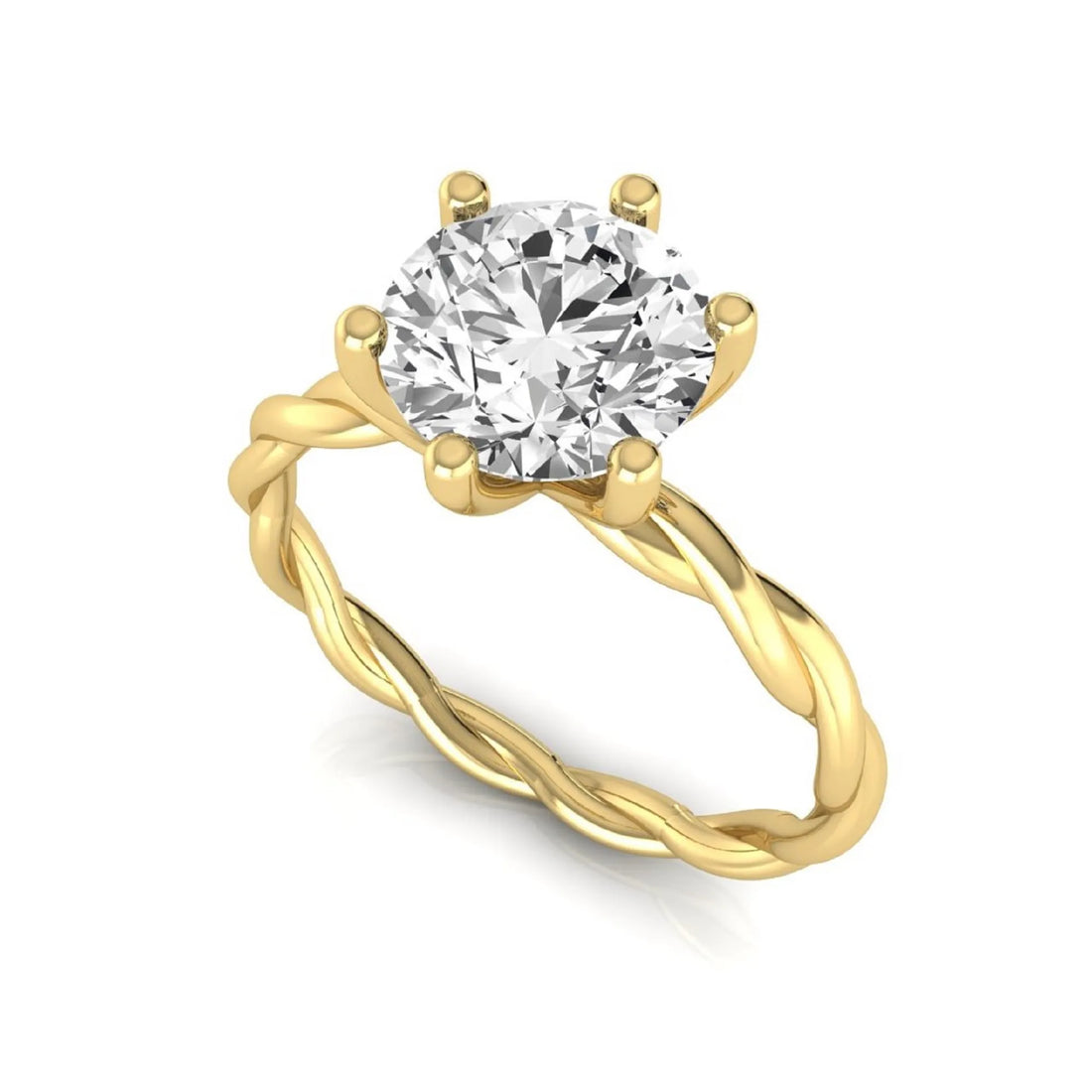 OctaPearl 1.5 ct Round Twisted Solitaire Lab Grown Diamond Engagement Ring