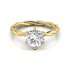OctaPearl 1.5 ct Round Twisted Solitaire Lab Grown Diamond Engagement Ring