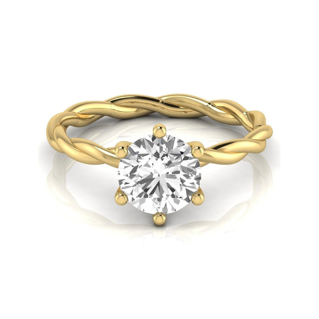 OctaPearl 1.5 ct Round Twisted Solitaire Lab Grown Diamond Engagement Ring