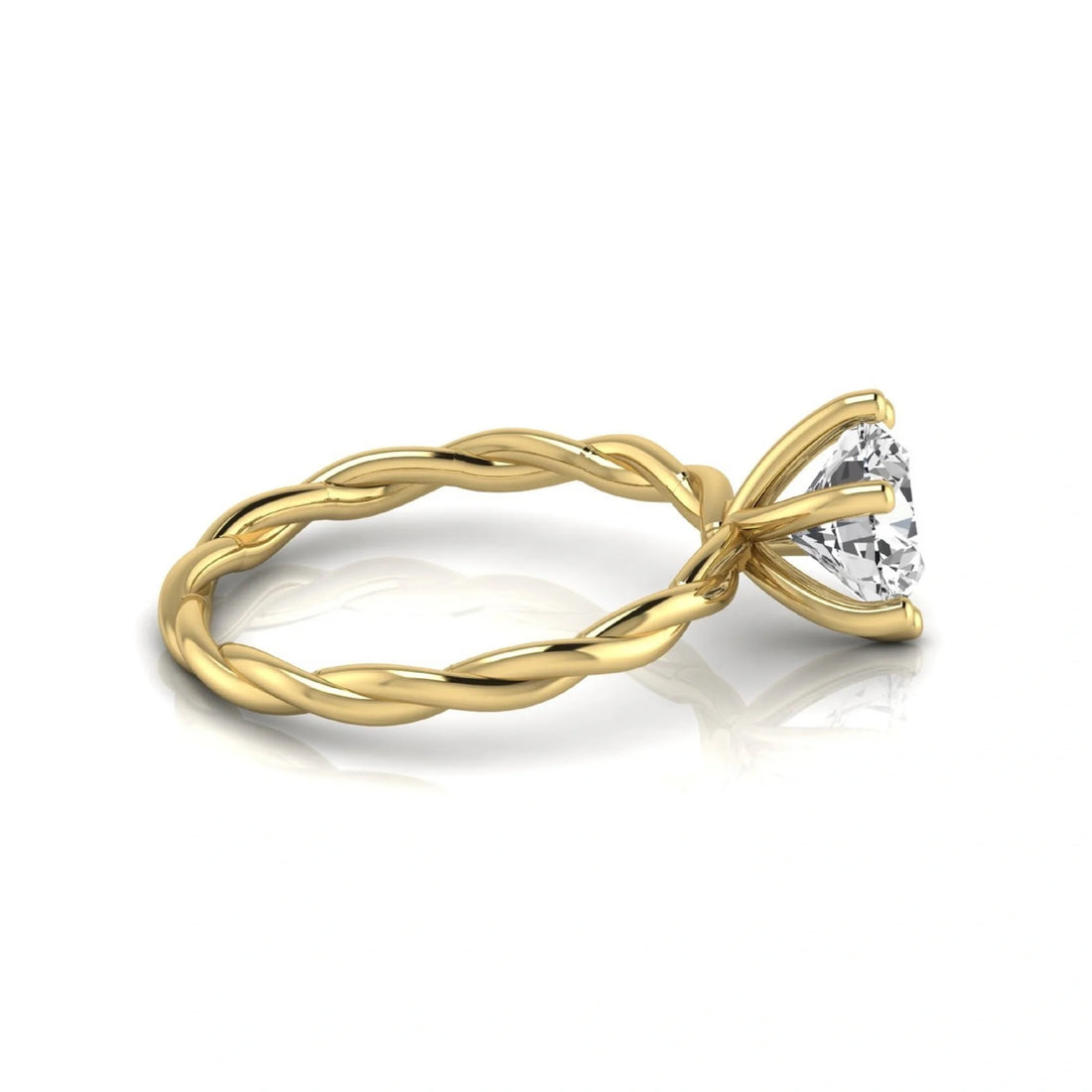 OctaPearl 1.5 ct Round Twisted Solitaire Lab Grown Diamond Engagement Ring