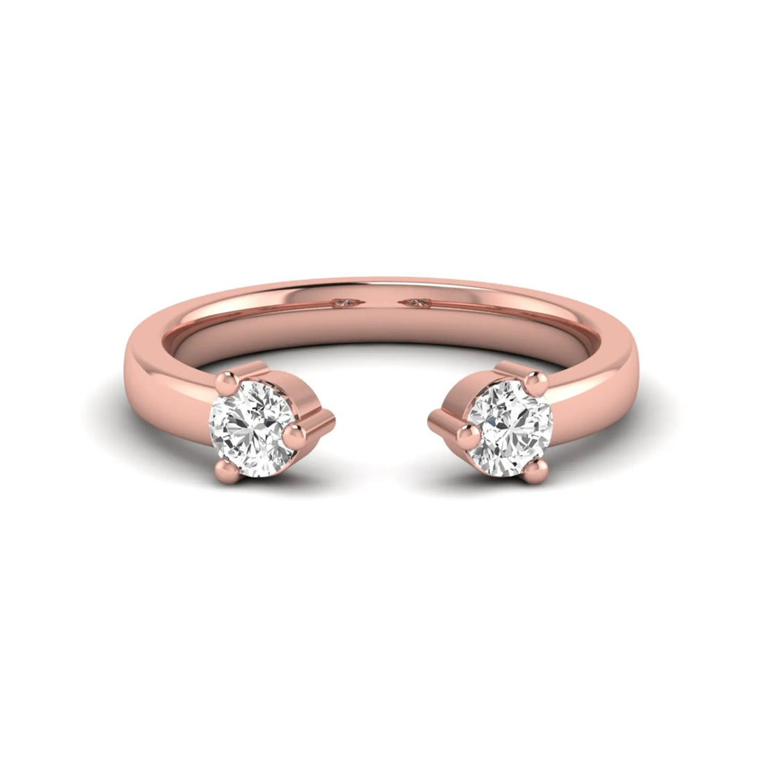 OctaPearl Two Stone Minimalist Lab Grown Diamond Open Gap Engagement Ring