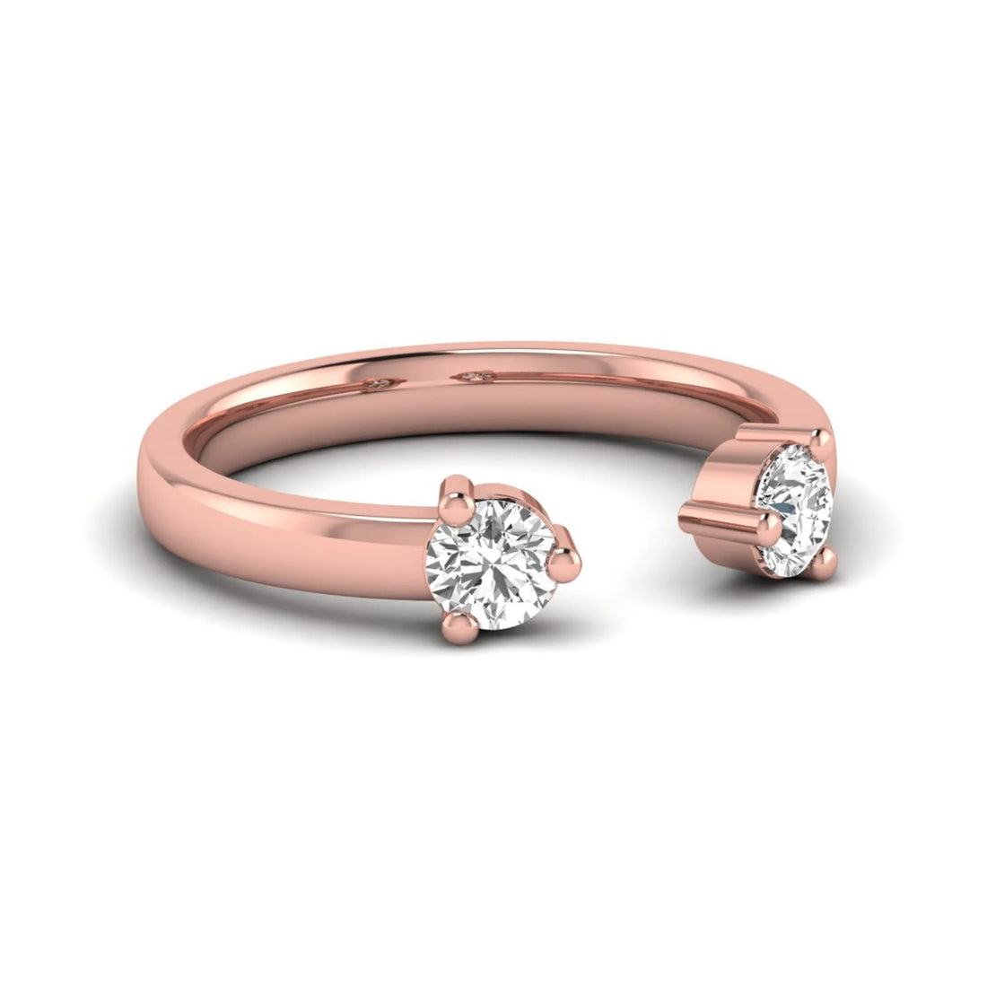 OctaPearl Two Stone Minimalist Lab Grown Diamond Open Gap Engagement Ring