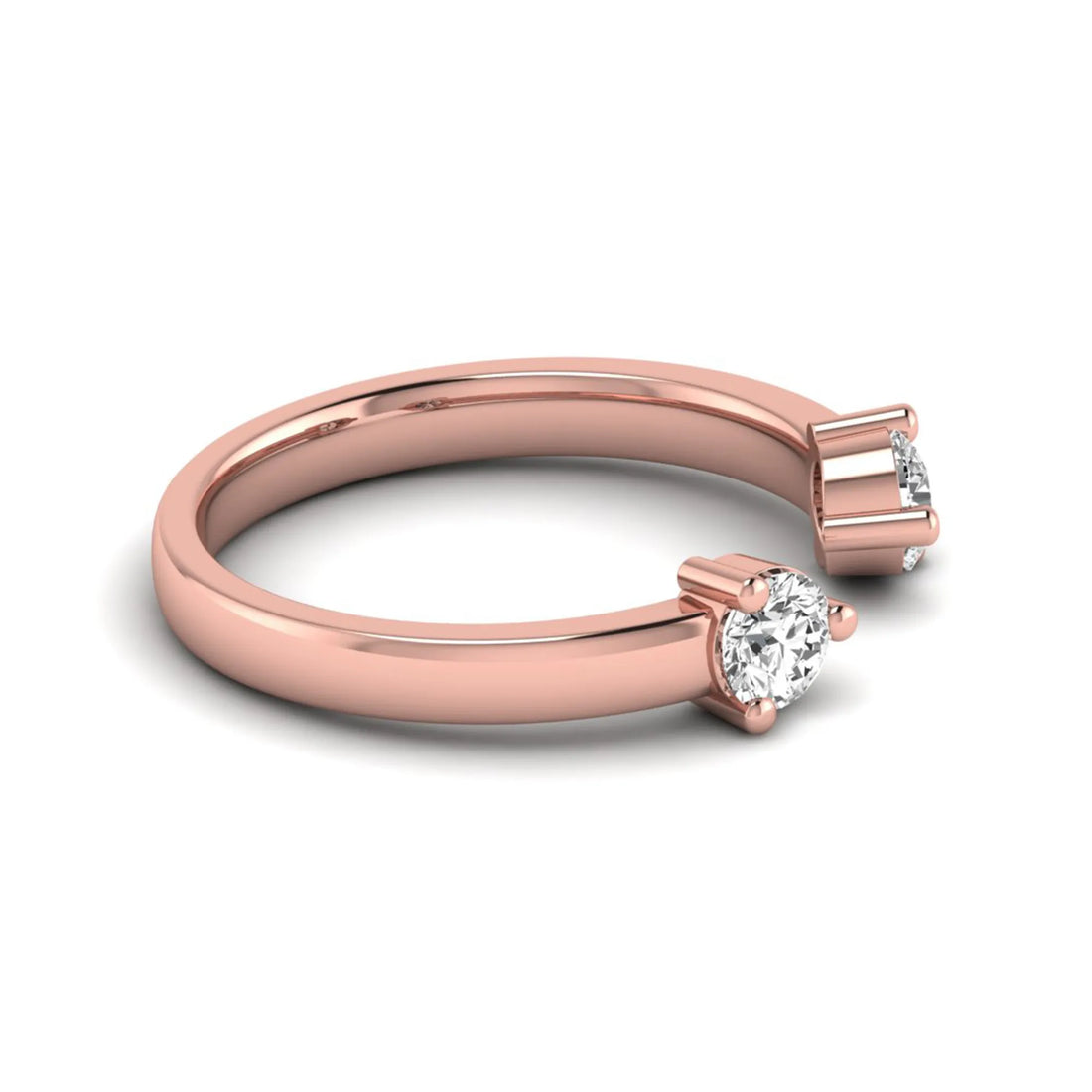 OctaPearl Two Stone Minimalist Lab Grown Diamond Open Gap Engagement Ring