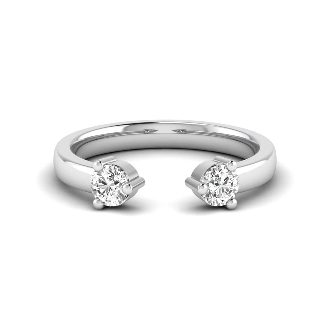 OctaPearl Two Stone Minimalist Lab Grown Diamond Open Gap Engagement Ring