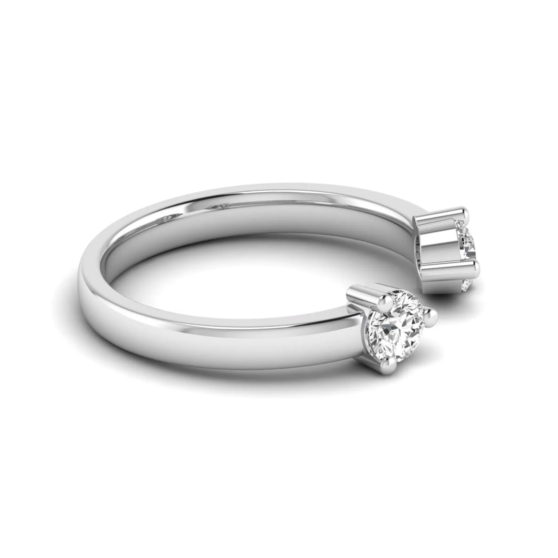 OctaPearl Two Stone Minimalist Lab Grown Diamond Open Gap Engagement Ring