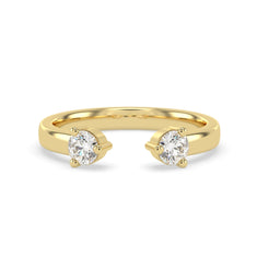 OctaPearl Two Stone Minimalist Lab Grown Diamond Open Gap Engagement Ring