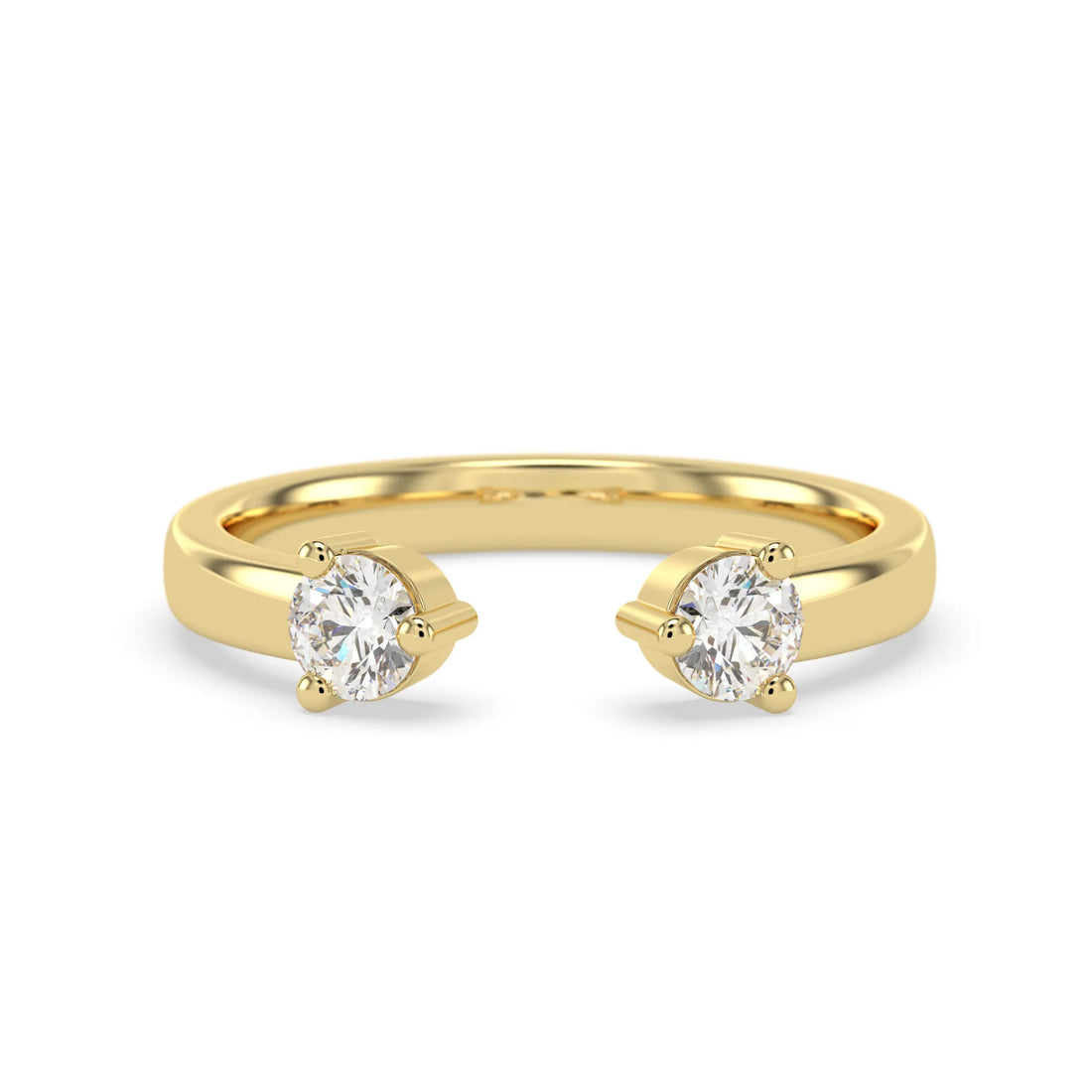 OctaPearl Two Stone Minimalist Lab Grown Diamond Open Gap Engagement Ring