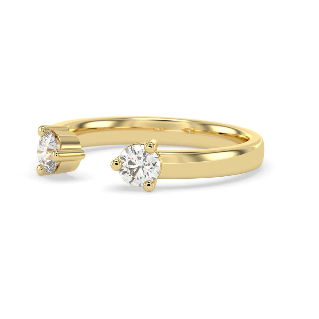 OctaPearl Two Stone Minimalist Lab Grown Diamond Open Gap Engagement Ring