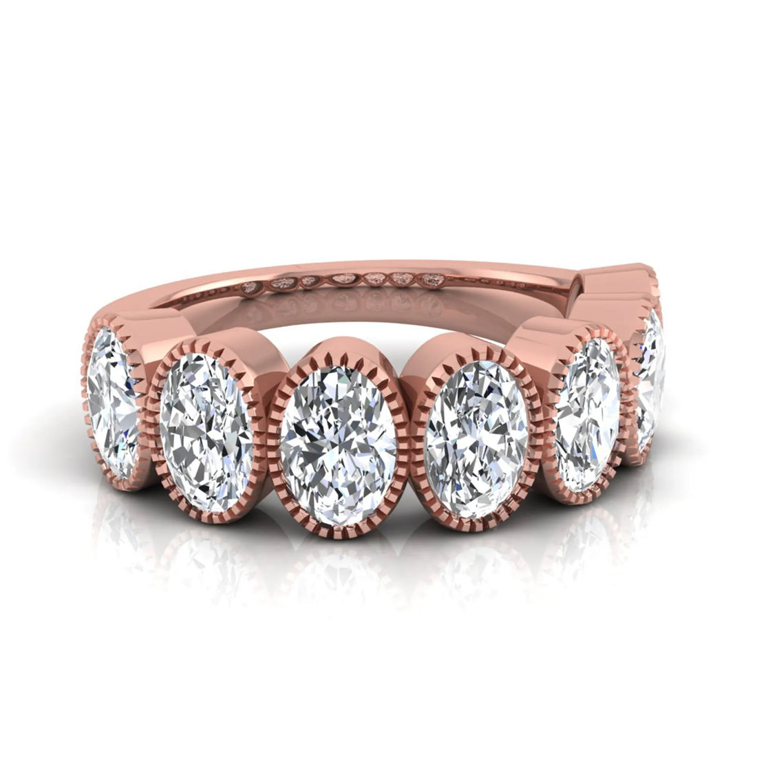OctaPearl Seven Stone Oval Cut Lab Grown Diamond Band Ring