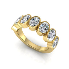 OctaPearl Seven Stone Oval Cut Lab Grown Diamond Band Ring - alternate view