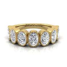 OctaPearl Seven Stone Oval Cut Lab Grown Diamond Band Ring