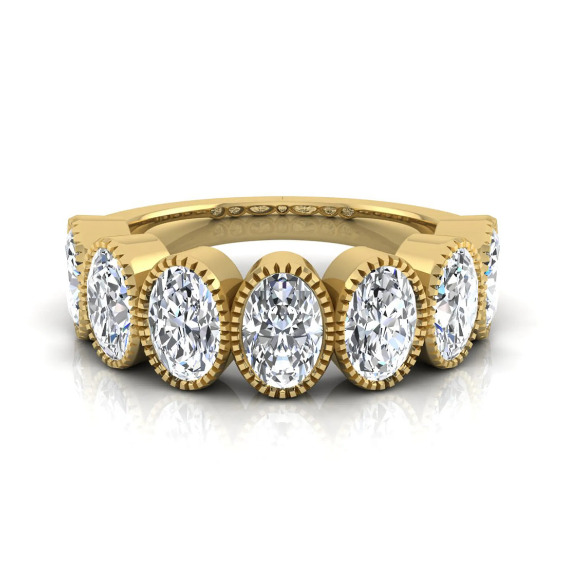OctaPearl Seven Stone Oval Cut Lab Grown Diamond Band Ring