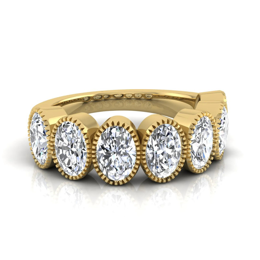 OctaPearl Seven Stone Oval Cut Lab Grown Diamond Band Ring